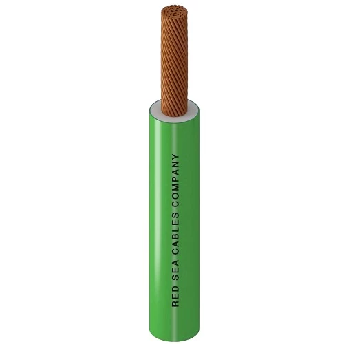 سلك كهرباء مفرد 2.5 مم 450/750 فولت، نحاس شعر، عزل (PVC 70°C)، لون اخضر، 100 ياردة | رسكاب