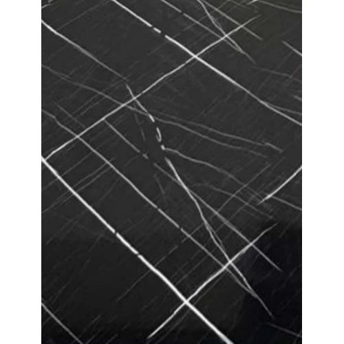 بديل رخام لامع للمداخل، مقاس 122×290 سم، لون أسود بعروق ابيض، A040