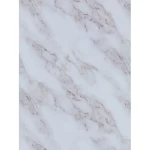 بديل رخام لامع للديكورات الداخلية، مقاس 122×290 سم، لون أبيض بعروق بني، موديل A041