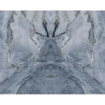 بديل رخام أوبن بوك للديكورات الداخلية، مقاس 120×290 سم، لون أزرق بعروق رمادي وبني، موديل OP-14