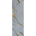 لوح بديل رخام لامع للصالونات، مقاس 122×290 سم، لون أبيض مع عروق ذهبي، موديل Set-1-T