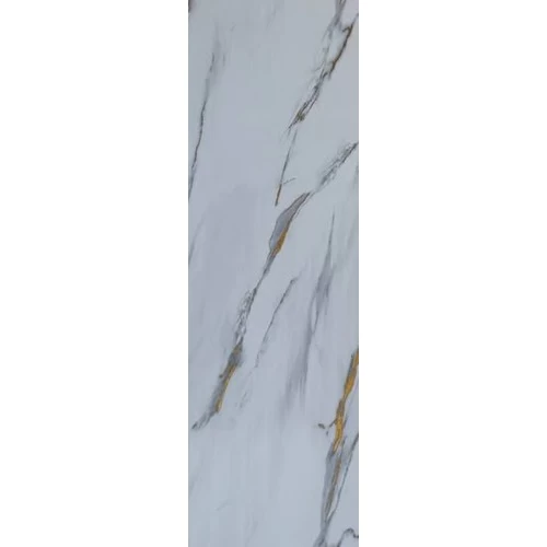 بديل رخام لامع لجدران الحمامات، مقاس 122×290 سم، لون أبيض مع عروق ذهبي، موديل Set-5-T
