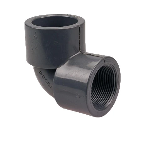 كوع بلاستيك PVC زاوية °90(SLIP X FPT) جدول 80  شانل مقاس ½ إنش لون رمادي غامق