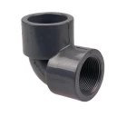 كوع بلاستيك PVC زاوية °90(SLIP X FPT) جدول 80 براند نيبكو مقاس ¾ إنش لون رمادي غامق