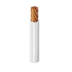 سلك نحاس مقاوم للحراره احادى النواة مجدول معزول بماده بي في سي 90º الفنار قطر 14.5 مم 450/750 فولت الطول  300 قدم اللون  ابيض