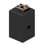 قواعد اعمدة انارة خرسانية مقاس  50×50×50 سم مسلحه 2 هوك قطر مسمار التثبيت 24/700 مم مع طبقة عزل مناسبة لارتفاع عمود 12 متر  مع قاعده تثبيت