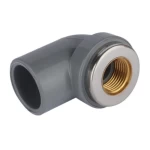 كوع بلاستيك CPVC جدول 80  زاوية °90(SLIP X FPT) بسن نحاس داخلي الخليجية مقاس 1/2 × 1/2  انش لون  رمادي غامق